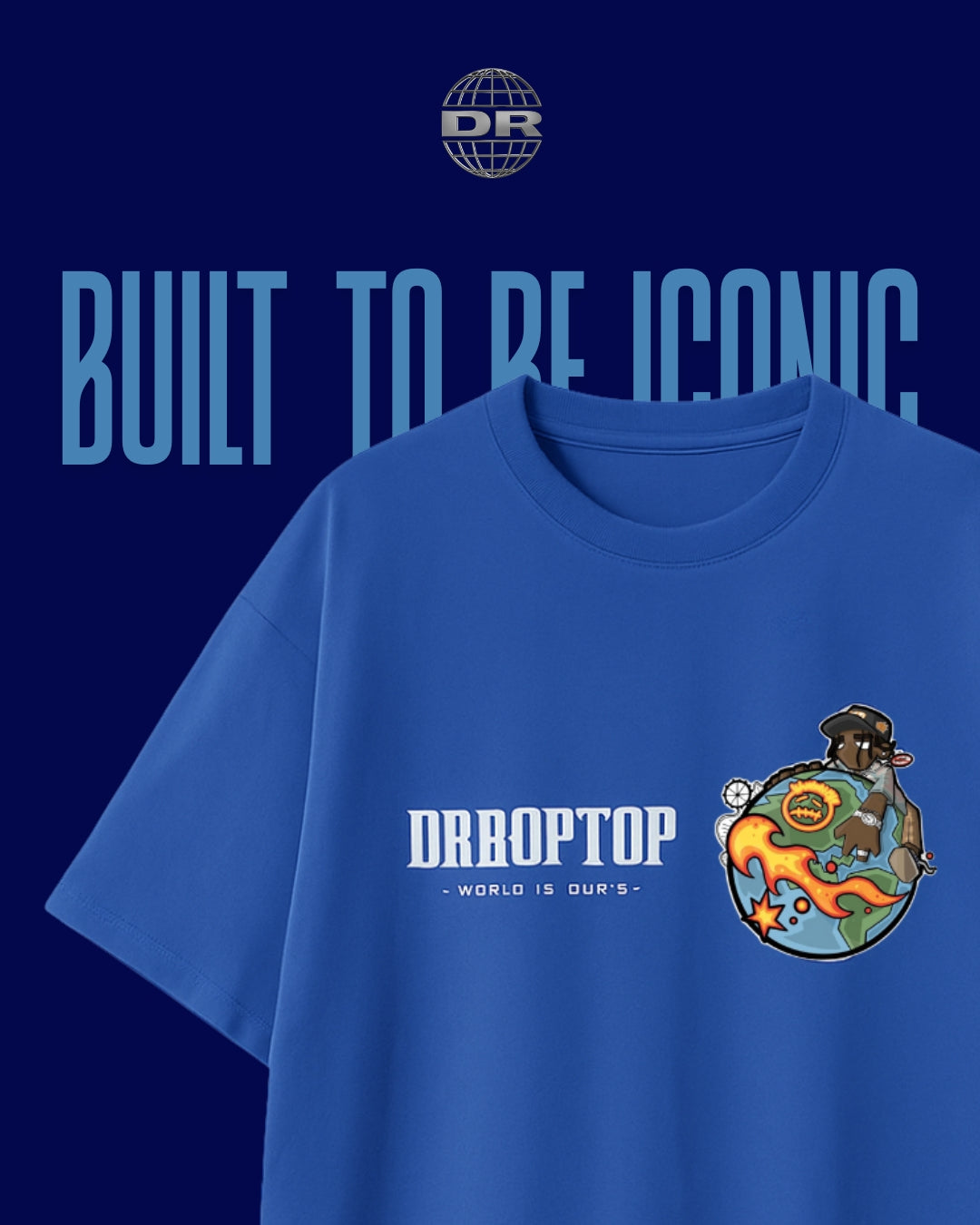DRROPTOP - WORLD IS OUR'S BLUE T-SHIRT