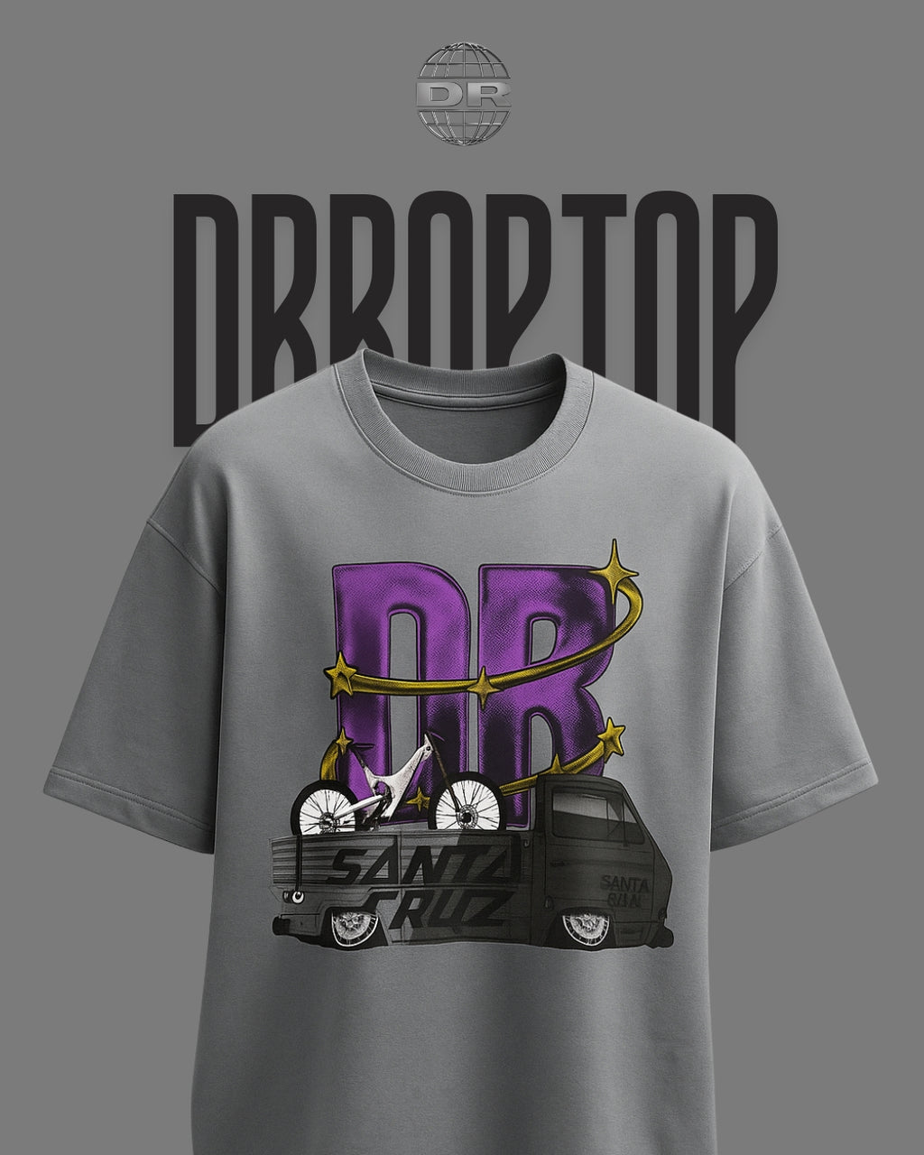 DRROPTOP - SANTA CRUZE GREY T-SHIRT
