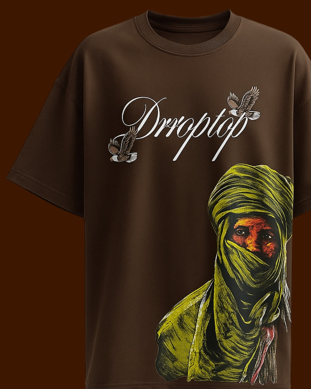 DRROPTOP - DESERT SOVEREIGN DARK BROWN T-SHIRT