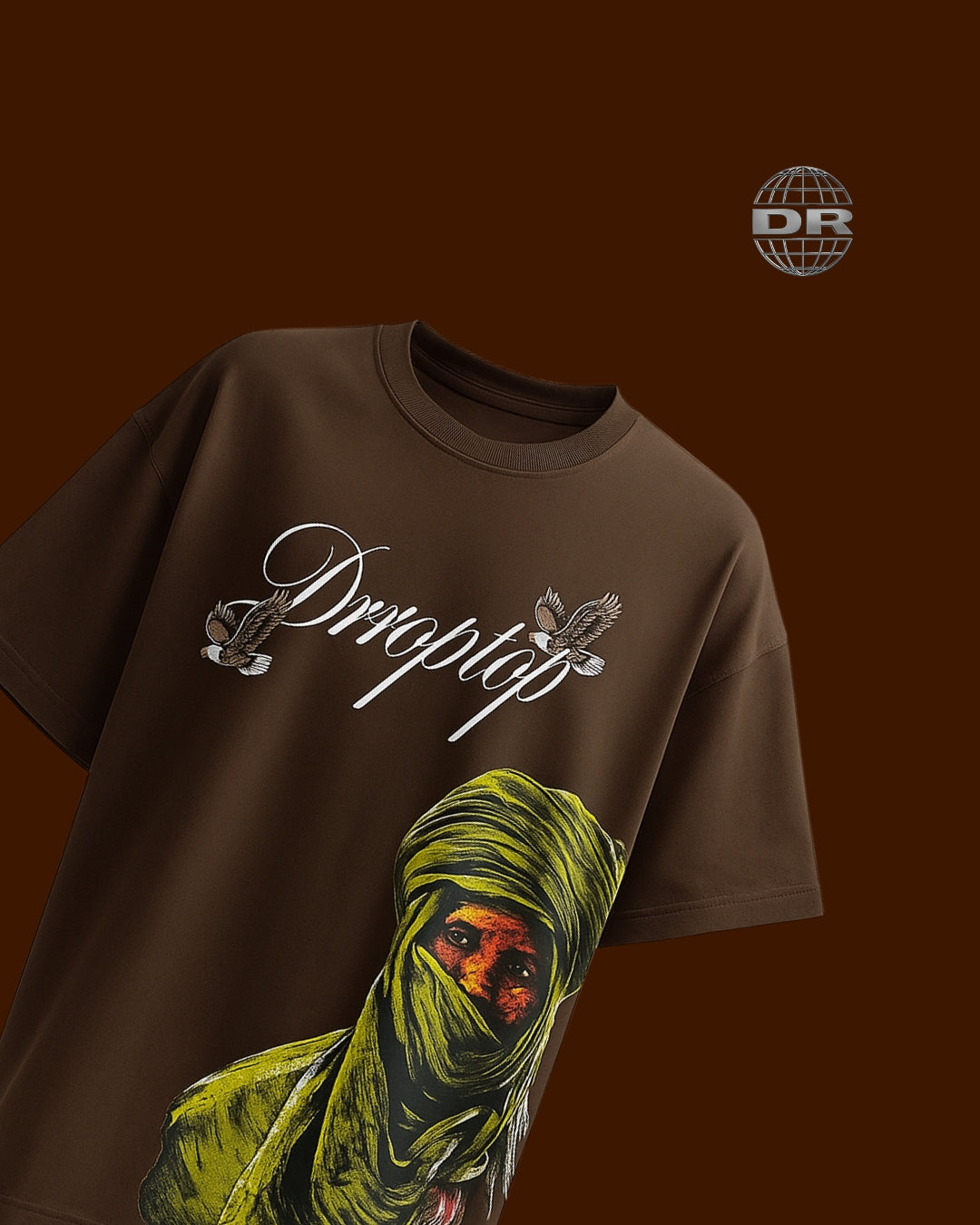 DRROPTOP - DESERT SOVEREIGN DARK BROWN T-SHIRT