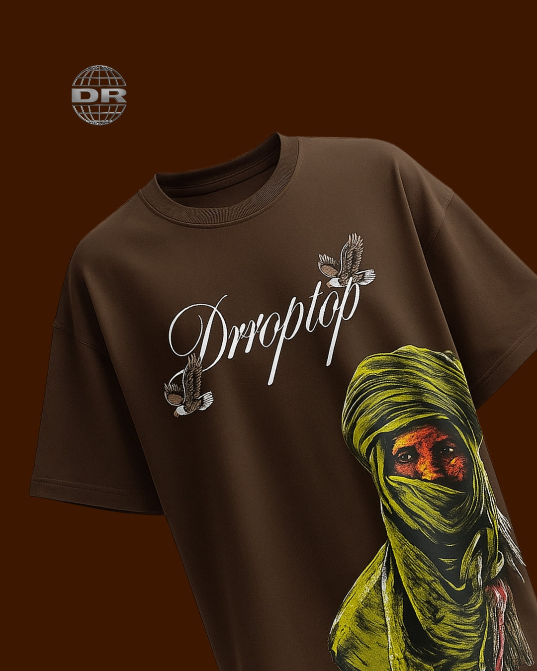 DRROPTOP - DESERT SOVEREIGN DARK BROWN T-SHIRT