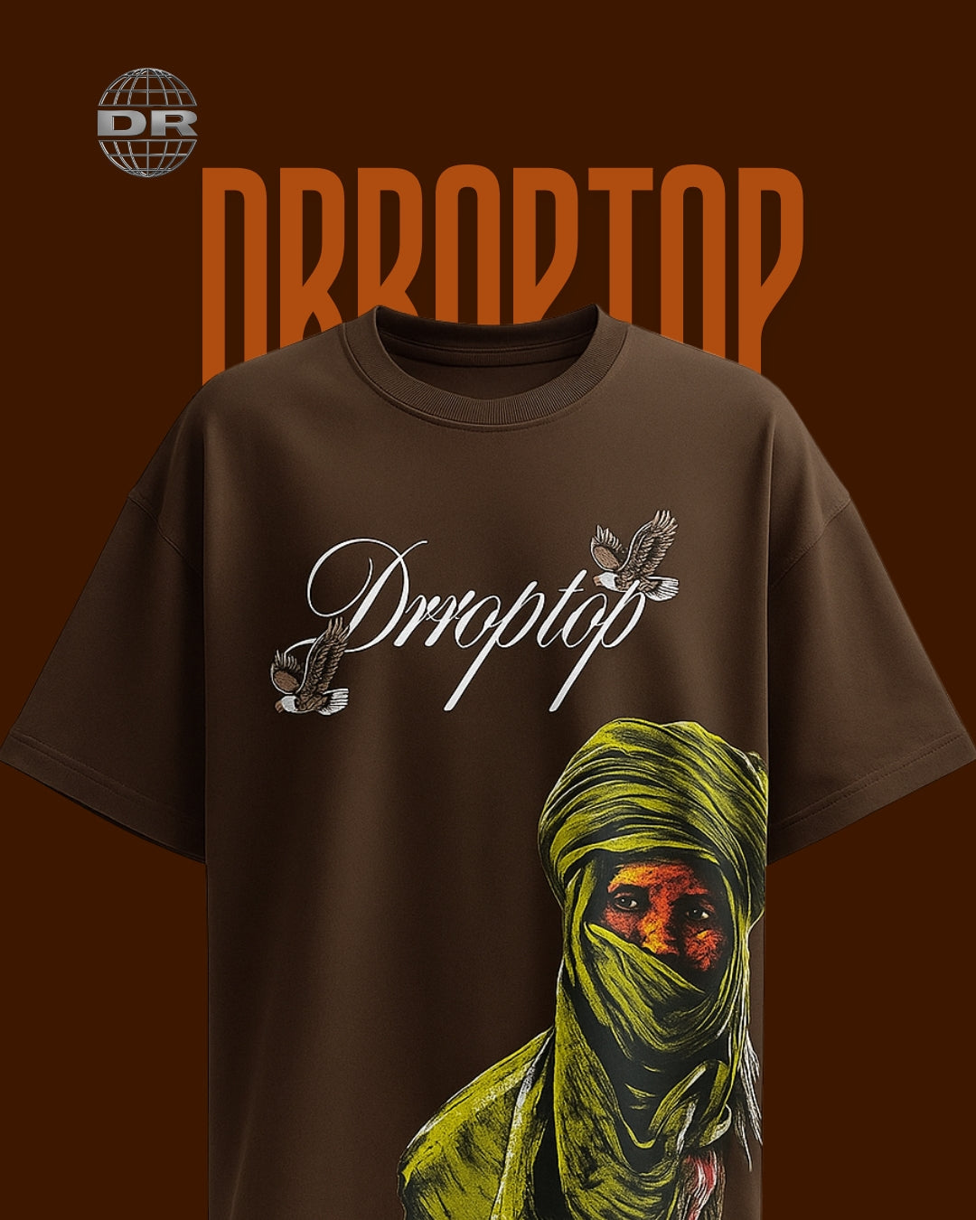 DRROPTOP - DESERT SOVEREIGN DARK BROWN T-SHIRT