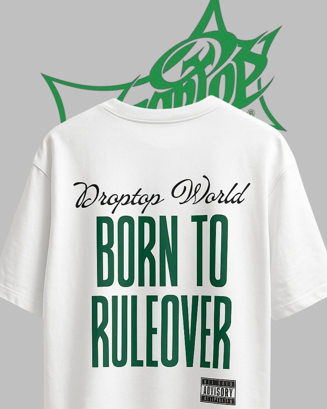 DRROPTOP - EMERALD EDGE WHITE T-SHIRT