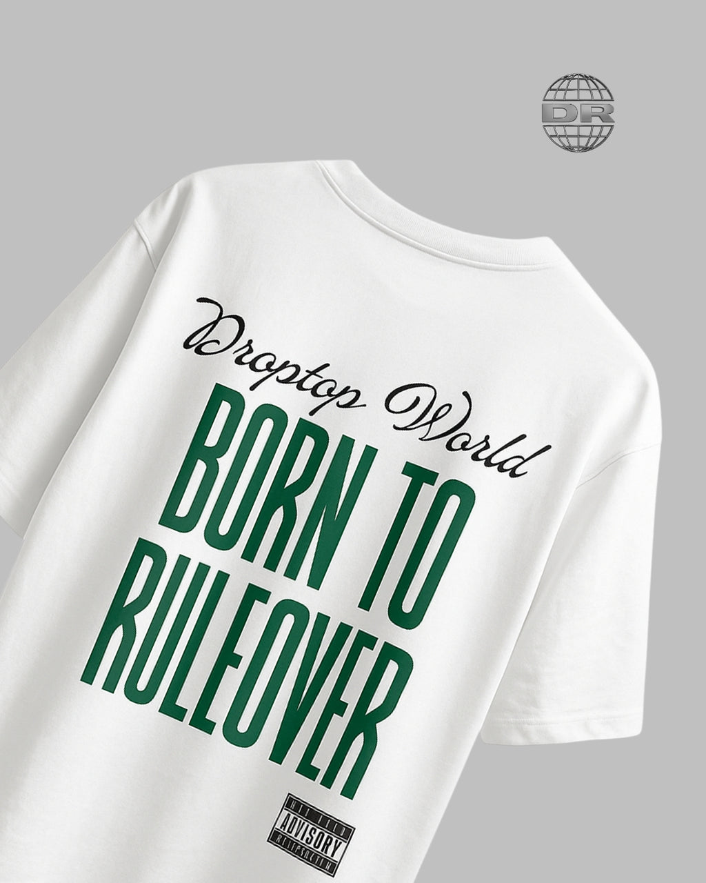 DRROPTOP - EMERALD EDGE WHITE T-SHIRT